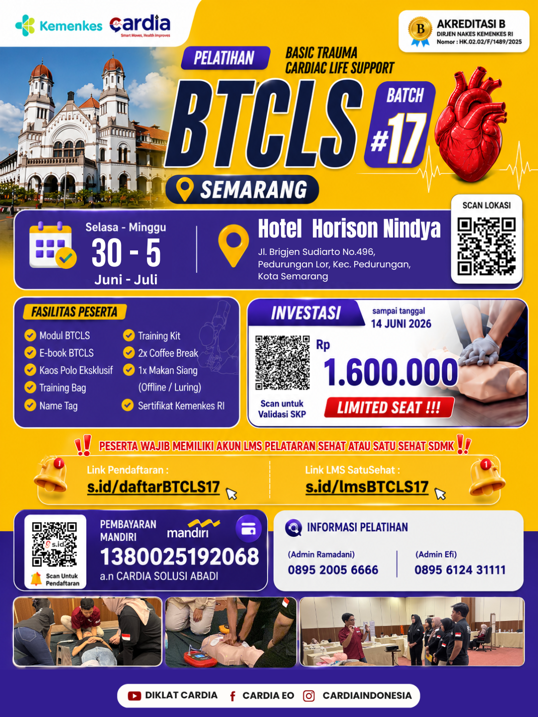 Gambar Pelatihan Basic Trauma Cardiac Life Support (BTCLS) Batch 17