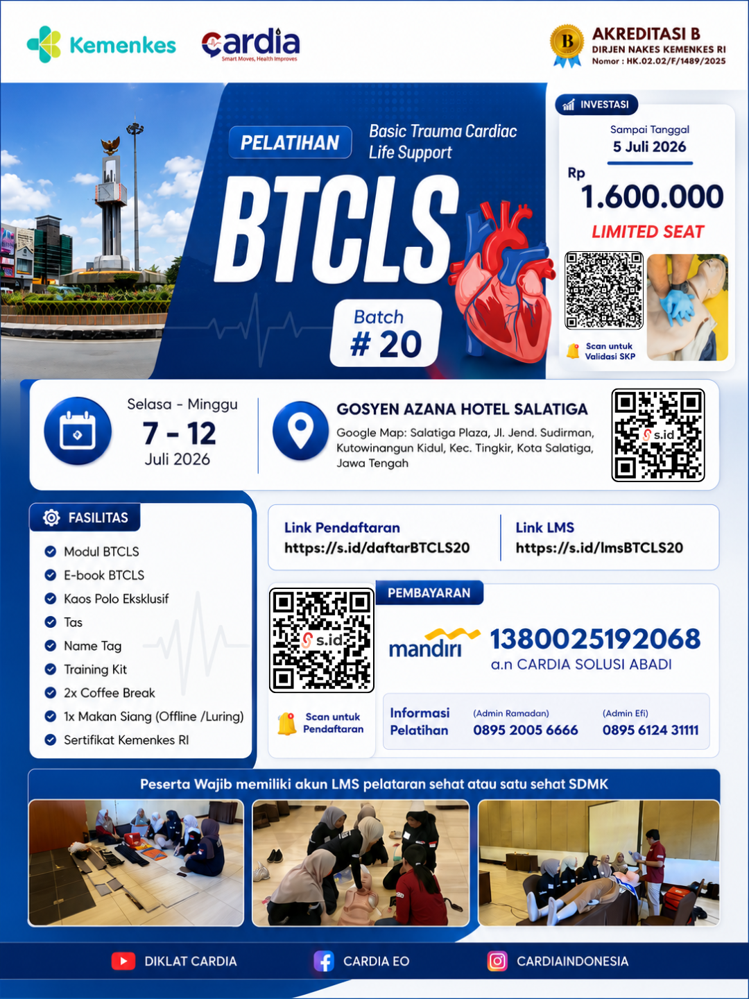 Gambar Pelatihan Basic Trauma Cardiac Life Support (BTCLS) Batch 20